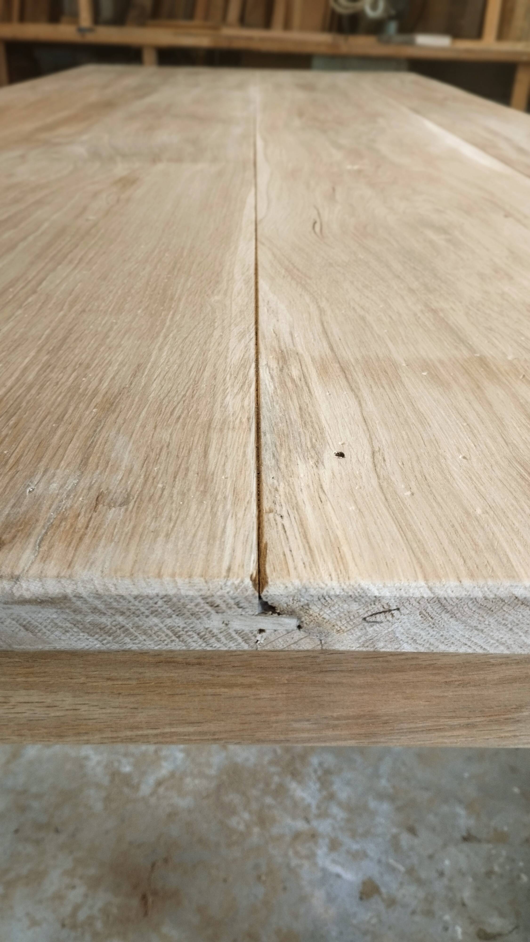 Large solid oak farmhouse table with two drawers 260 cm x 100 cm