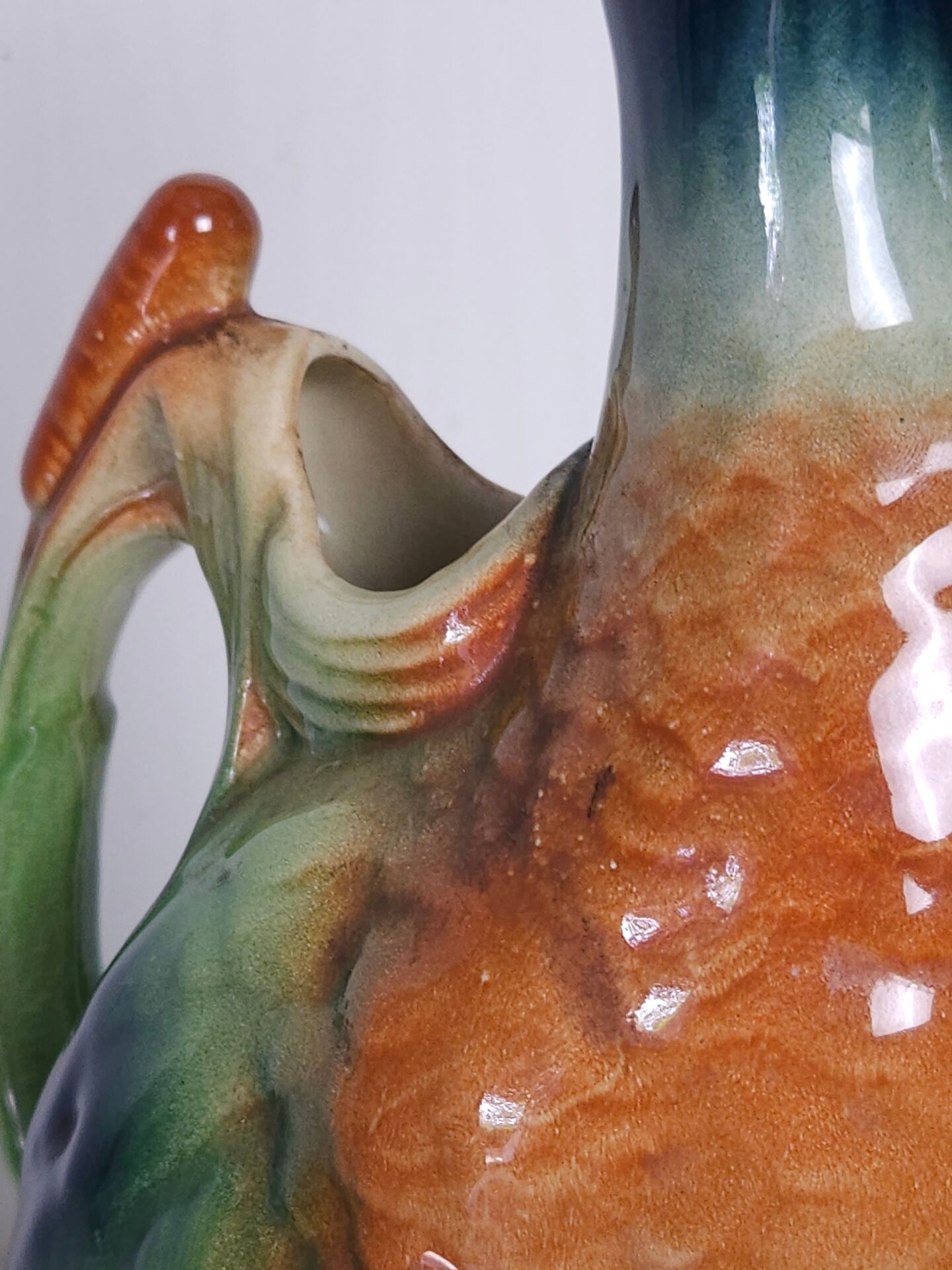 Vintage green-headed duck ceramic jug