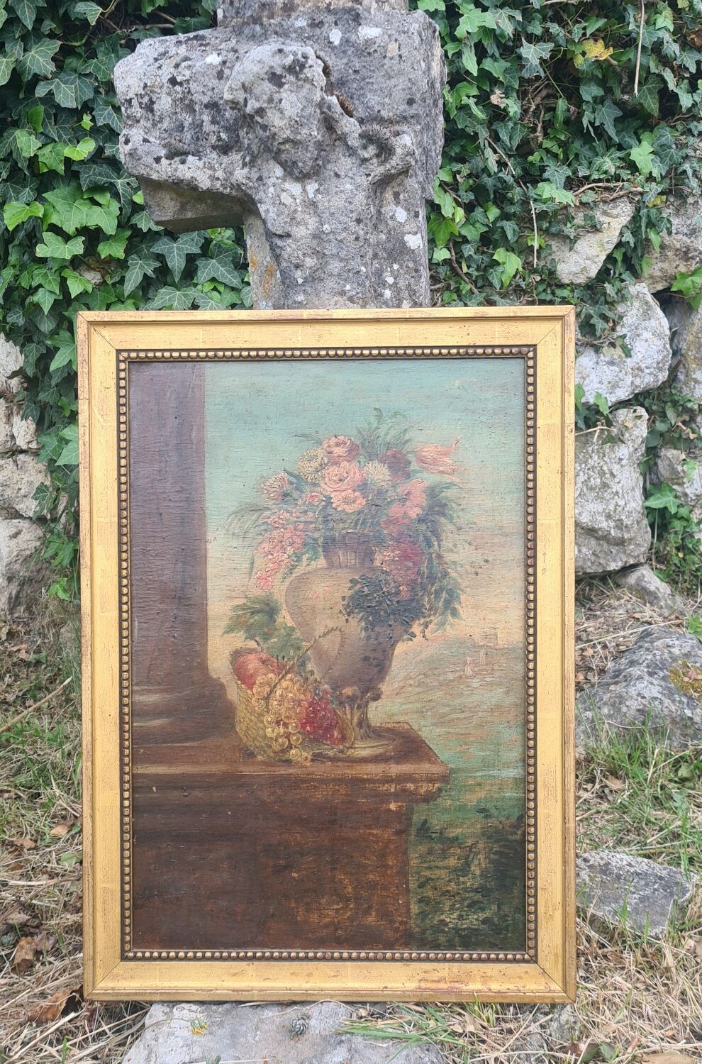 Tableau nature morte peinture sur bois