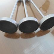 Series of 3 Scandinavian candle holders, minimalist, in 70s aluminum