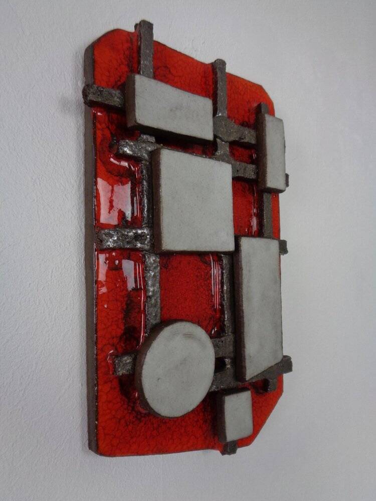 Brutalist ceramic wall panel from Krösselbach, Germany, 1960s