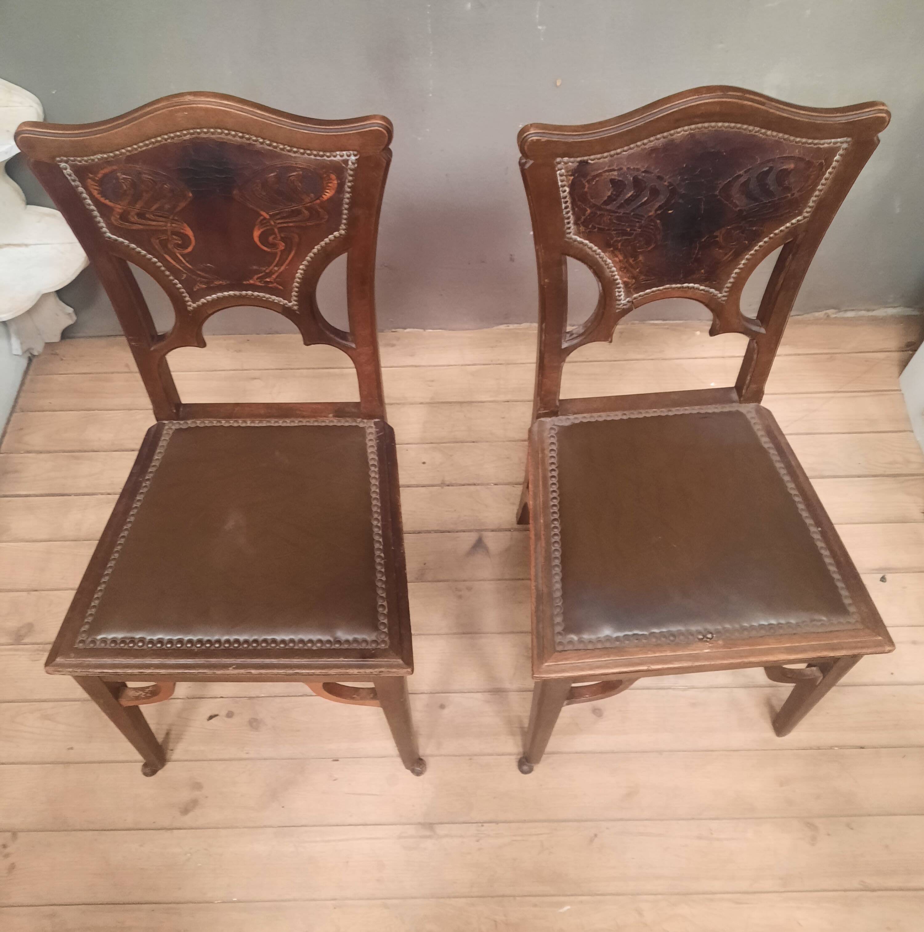 Paire  de chaise Art Nouveau