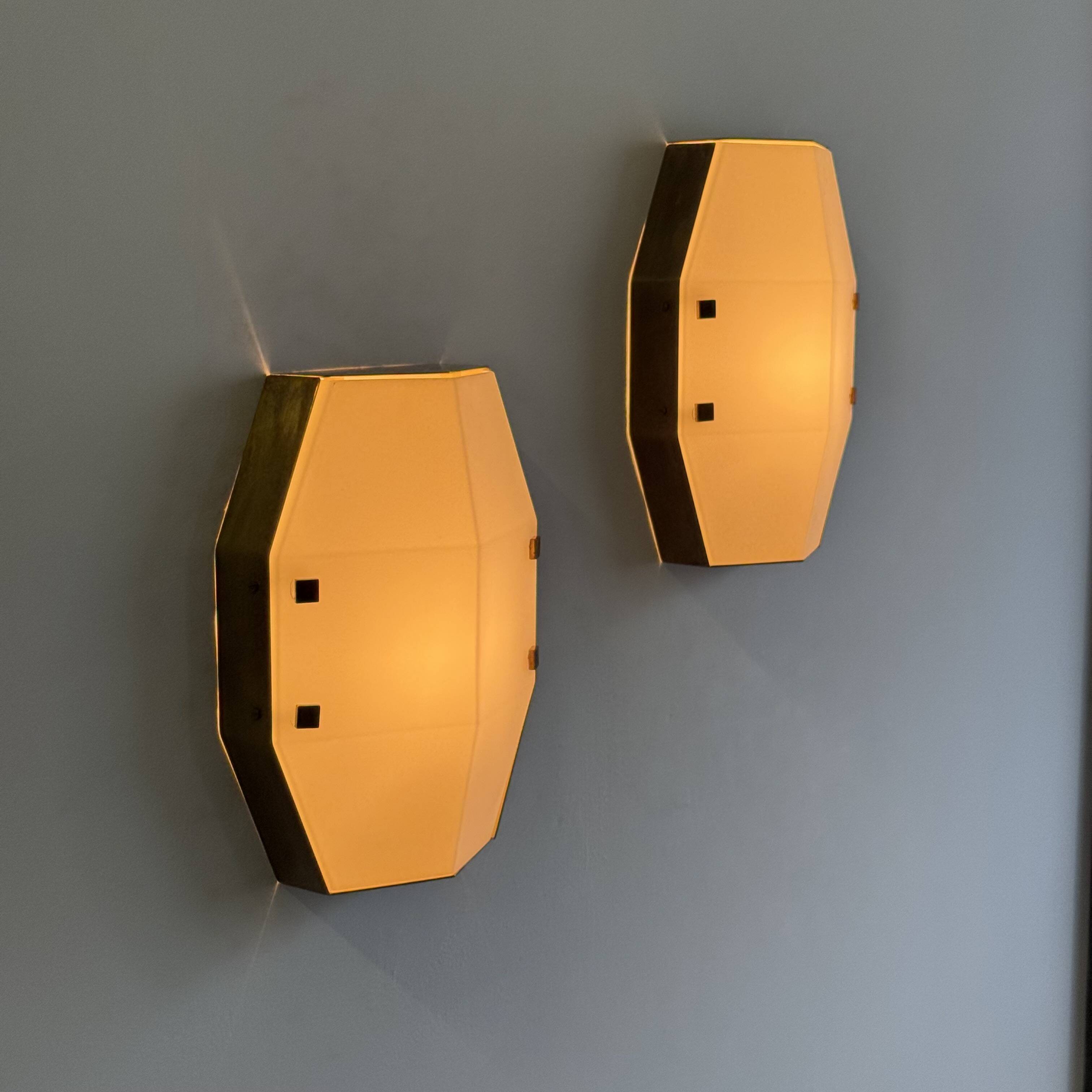 Pair of Rare Wall Sconces Mod. 12898 by Elio Monesi for Arredoluce, 1961