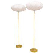 Modern Scandinavian floor lamps in brass "ENCO", Sweden, 1970s