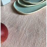 Antique Harvest Tablecloth in Pure Hemp Dyed Tea Rose