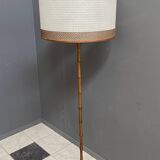 Bamboo look floorlamp large white shade