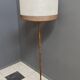 Bamboo-look floor lamp with large white shade
