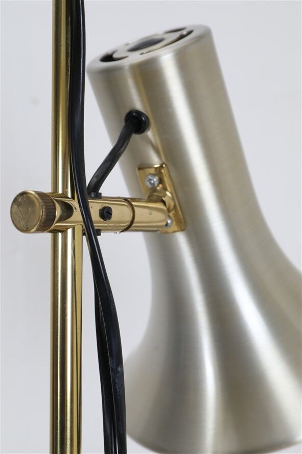 Lyskær Belysning double spot floor lamp / reading lamp / brass / 1970s / Danish modern design