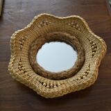 wicker and rope mirror