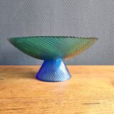 Vintage Glass Blown Fruit Bowl – Blue and Green Design Centrepiece