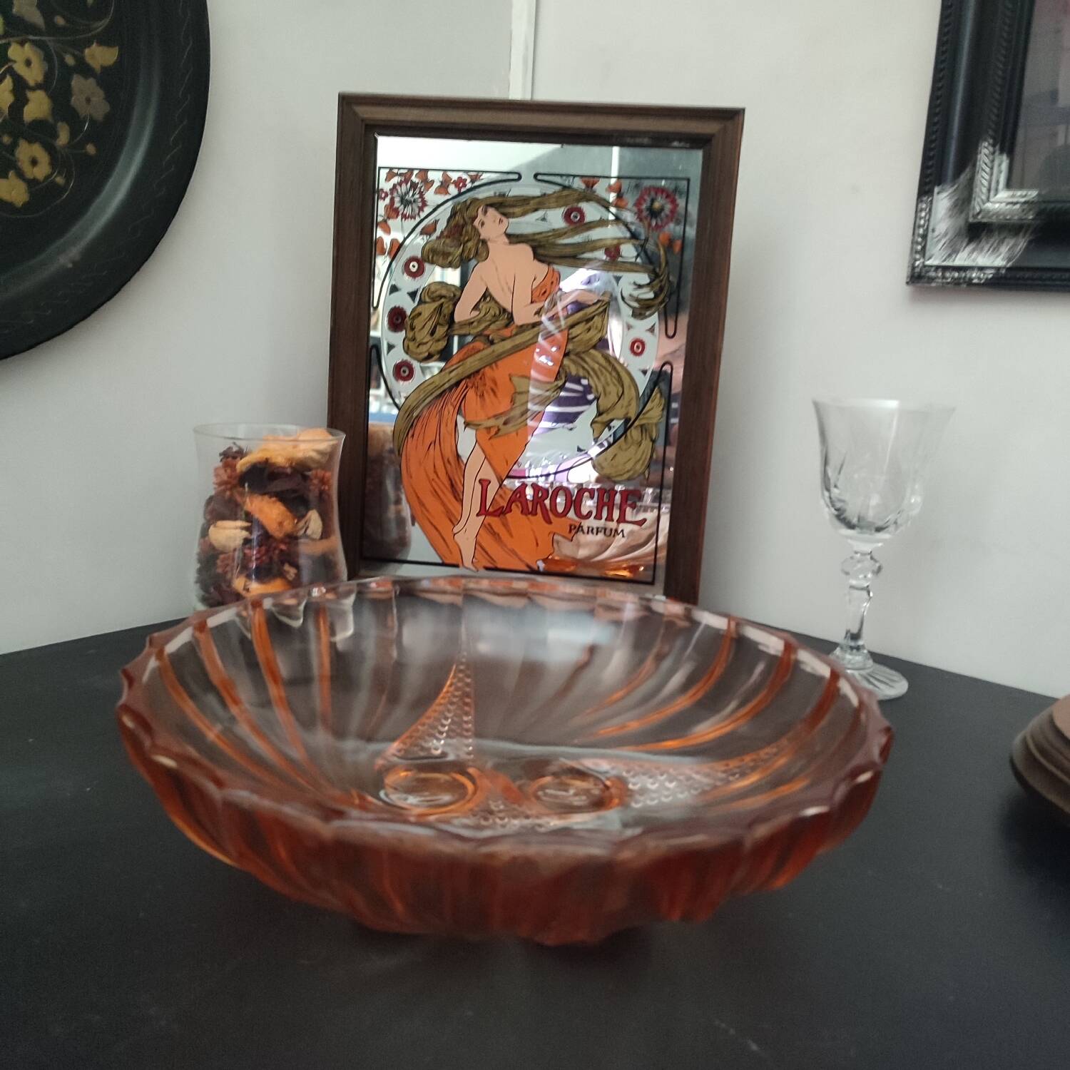 Art Deco glass cup by Rosaline France