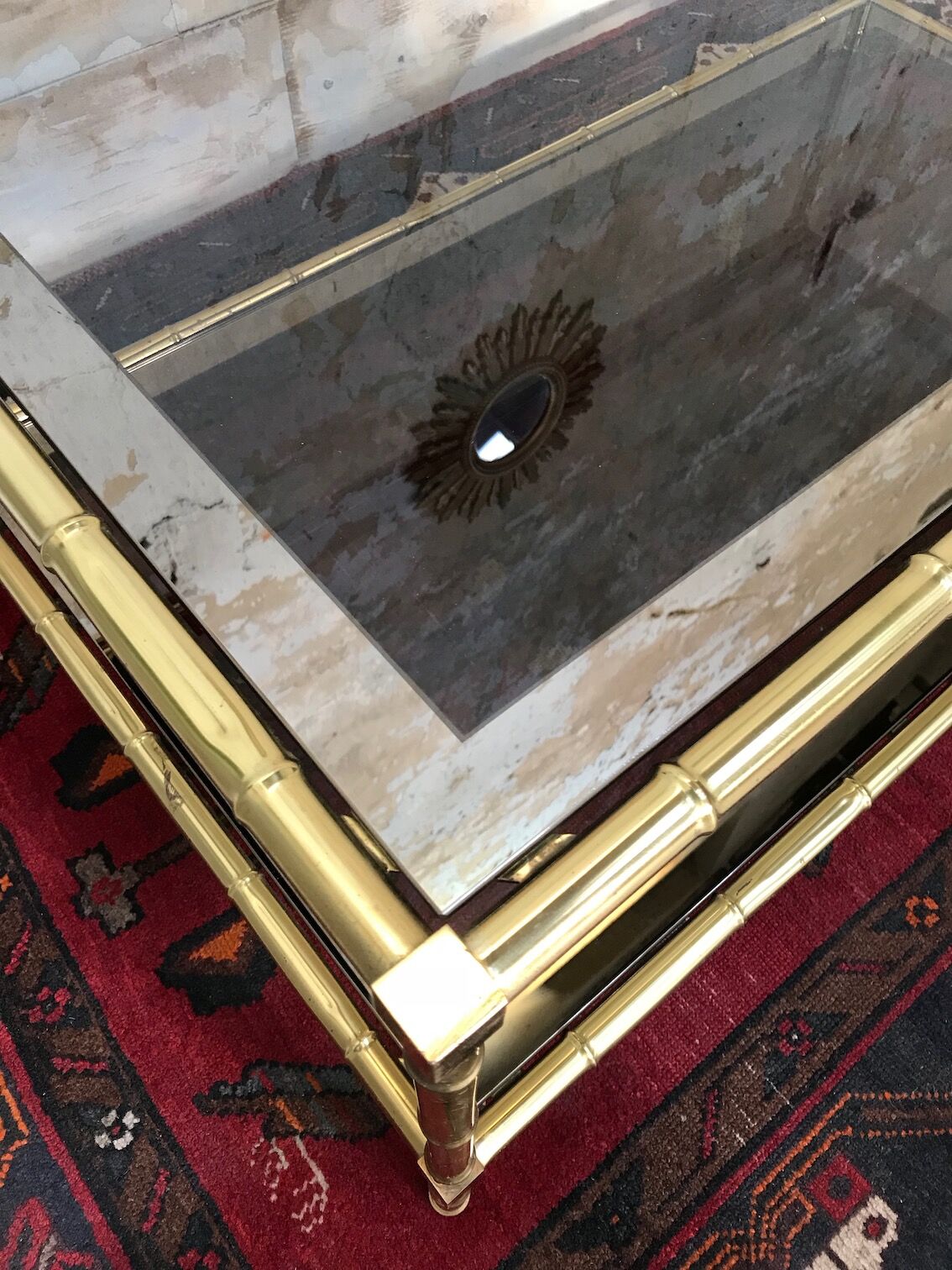 Bamboo imitation brass coffee table