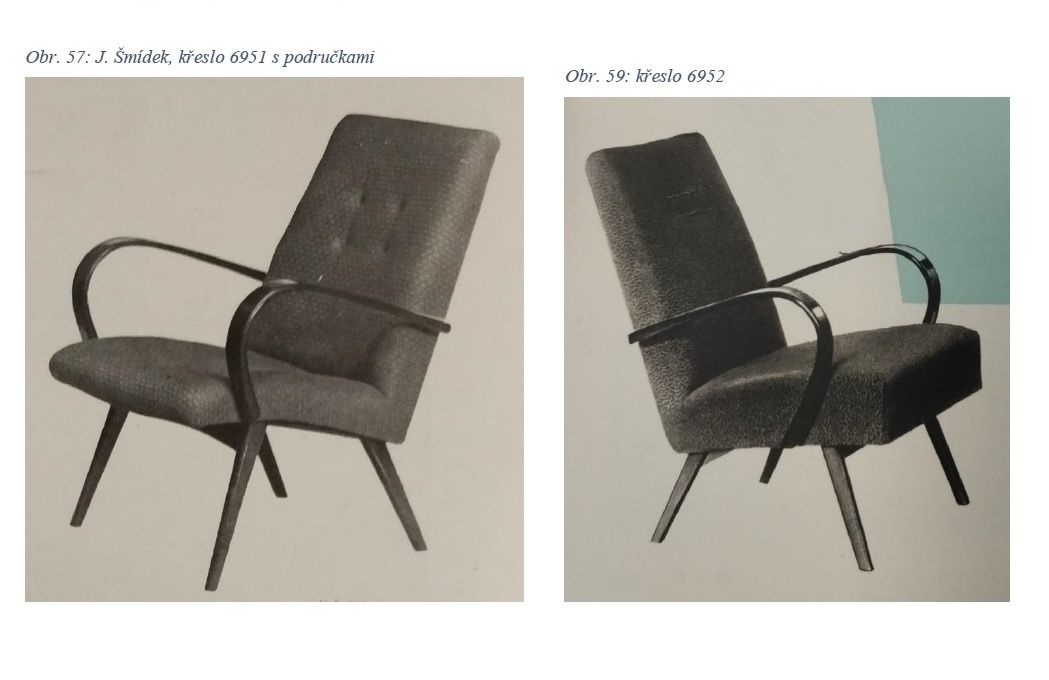 Pair of mid century bentwood armchairs by Jaroslav Šmídek, 1960s