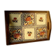 Wooden top and faience of gien decoration peony