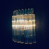 Hollywood Regency Style Glass & Brass Wall Lamp from Massive, Italy, 1980s