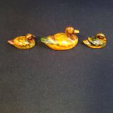 Trio of small ceramic ducks