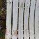 Pair of iron and old wood garden chairs