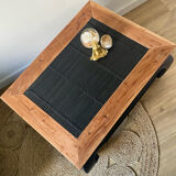 Black Opium and wood coffee table