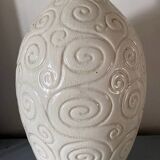 Art Deco Saint-Clément vase signed Olive Engraved 1920-1930 ovoid France