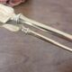 Golden metal sugar tongs