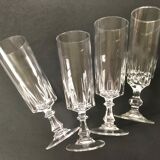 Set 12 flutes with crystalline cut champagne