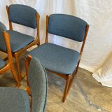 Chaises scandinaves en teck massif Erick Buch 1960