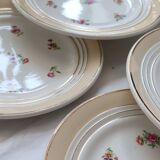6 vintage Céranord France “Cheverny” dessert plates - Floral pattern