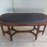 Art Deco stool bench in inlaid walnut