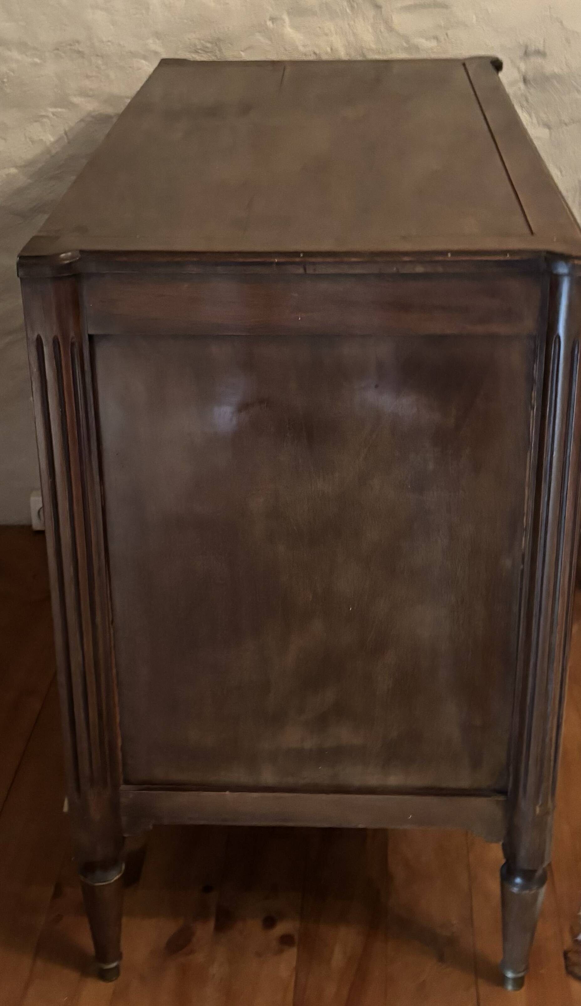 Commode ancienne 3 tiroirs style Empire/Restauration Poignées bronze cordée