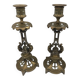 Pair of antique bronze candlesticks from the 19th century