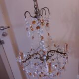 Chandelier to, colored crystal tassels