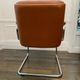 Vintage camel leather and chrome executive chair - Italian design by Co.Fe.Mo - 80's