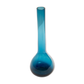 Vase en verre bleu vintage Slim milieu du siècle, Europe, années 1960
