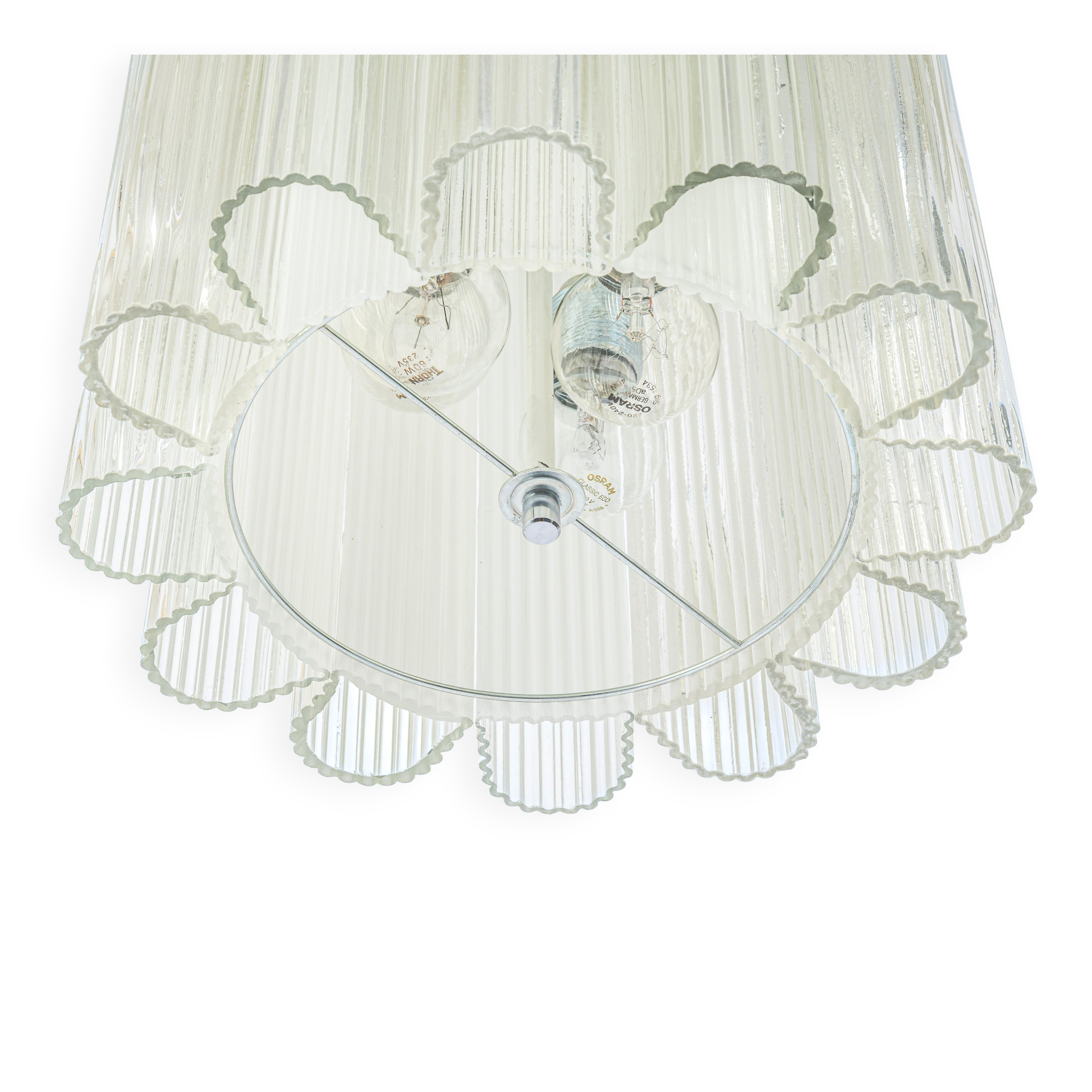 Cylindrical suspension with crystal glass by Doria, Germany, 1960s