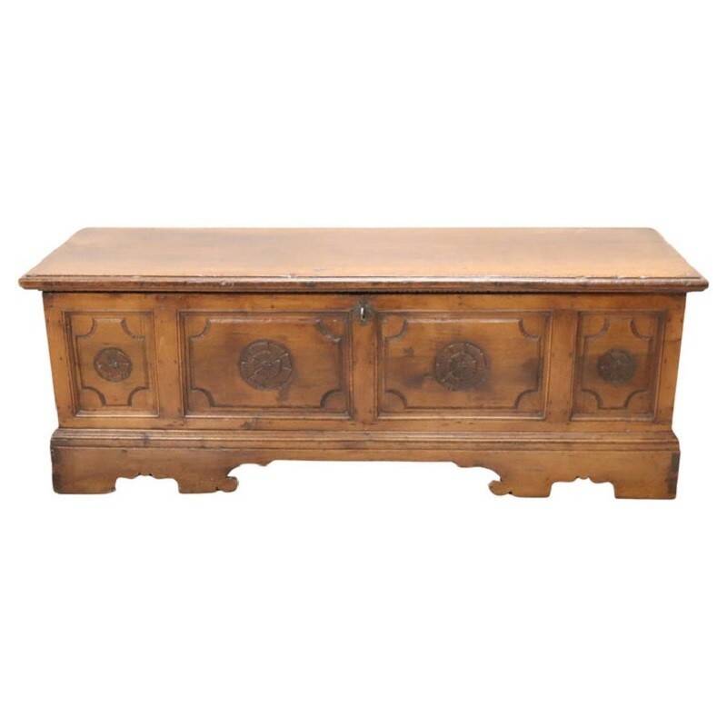 Antique Chest In Solid Walnut, Italy 18th Century