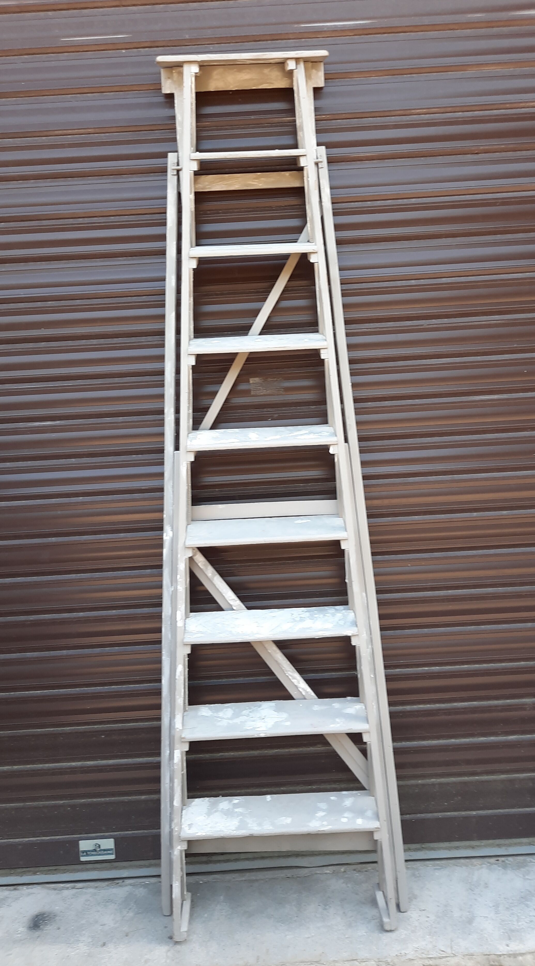 Large all-wood stepladder