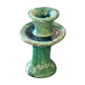 Bougeoir chandelier de Tamegroute céramique émaillé vert S H15 cm