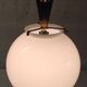 25 cm opaline globe and brass pendant light - 1940s/1950s