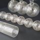 Set of 3 vintage hand-blown glass vases 1970