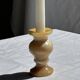 Small vintage candle holder in yellow onyx, H10 D5.5.
