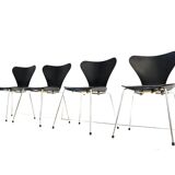 Set of 4 butterfly chairs by Arne Jacobsen for Fritz Hansen