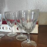 5 verres à eau cristal d'arques modèle durand diamant