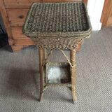 Rattan side table