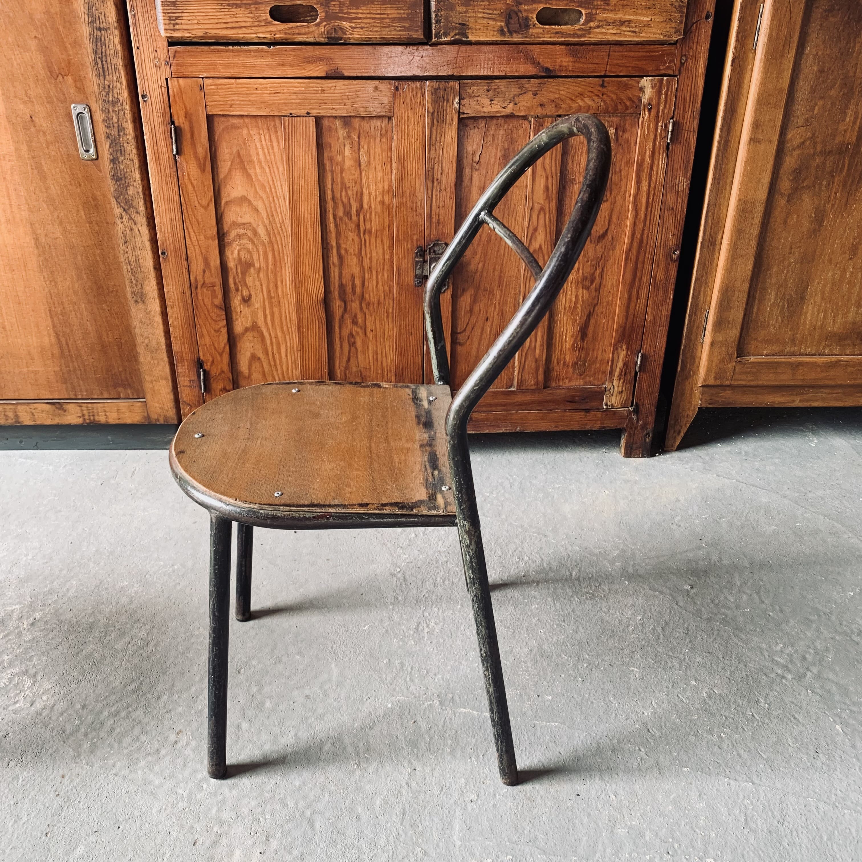Set of 4 Mobilor chairs - 1950's - metal and wood