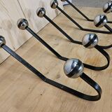 5 black and silver coat hooks from the 60s