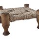 Vintage Footstool wood and rope, 1960s