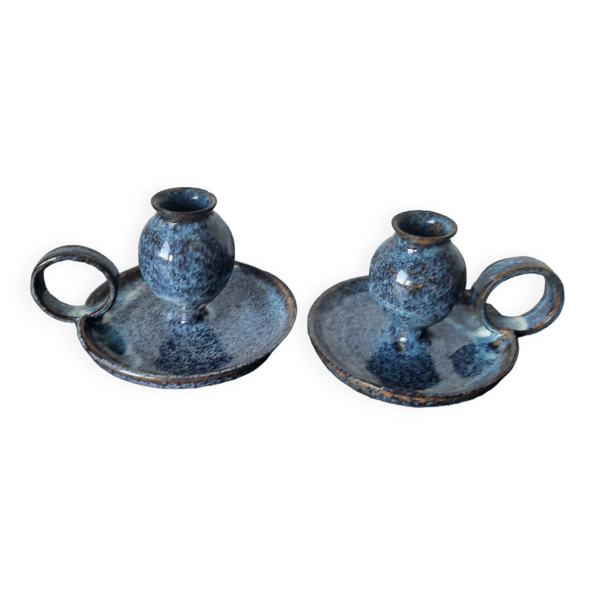 Pair of ceramic candle holders