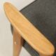 Fauteuil du milieu du siècle, revêtement en laine grise, bois de chêne, chaise longue de Style Vintage après rénovation