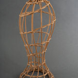 Head to hat Marotte Rattan hat shop head 1950