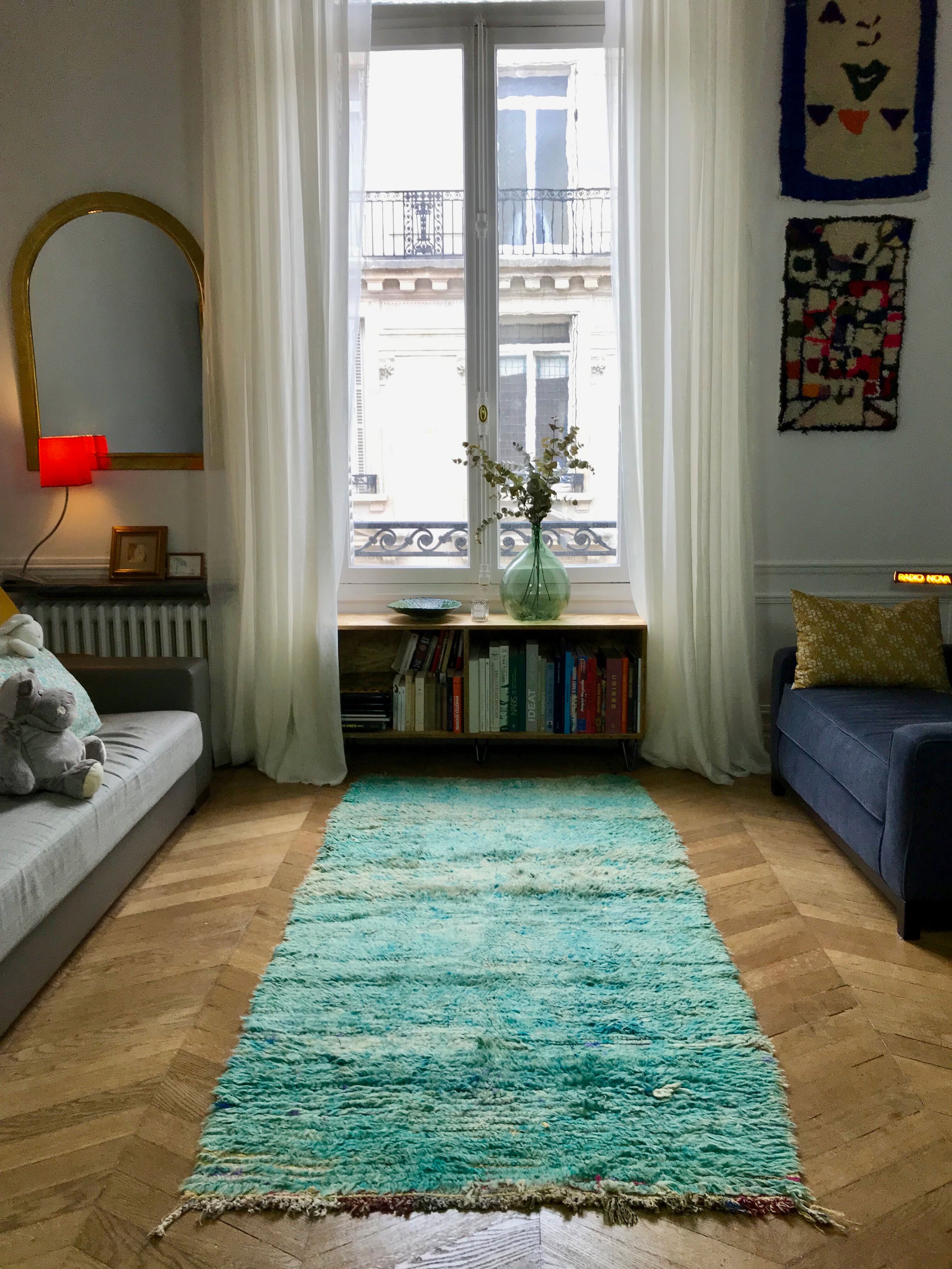 Green boujaad carpet 110x220cm